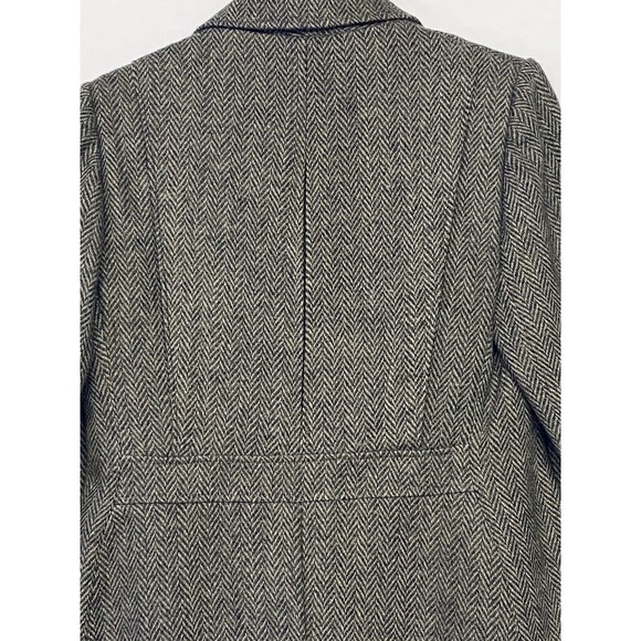 Vintage Foxmoor Wool 3 Button Herringbone Blazer Jacket Pleated Back Lined 13/14 - Picture 7 of 12